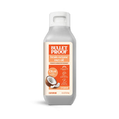 Bulletproof Brain Octane C8 vista frontal, botella 16 oz con aceite puro