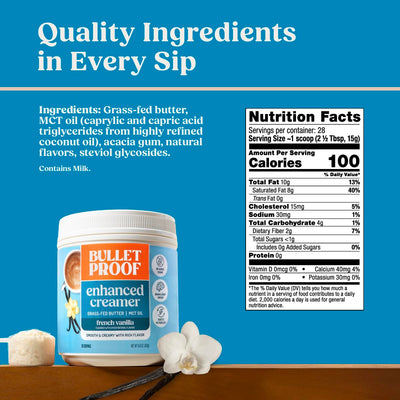 Bulletproof open container powder texture showing smooth scoopability