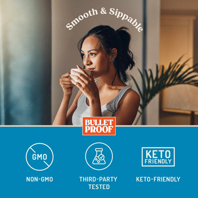 Bulletproof label and serving size information for quick reference