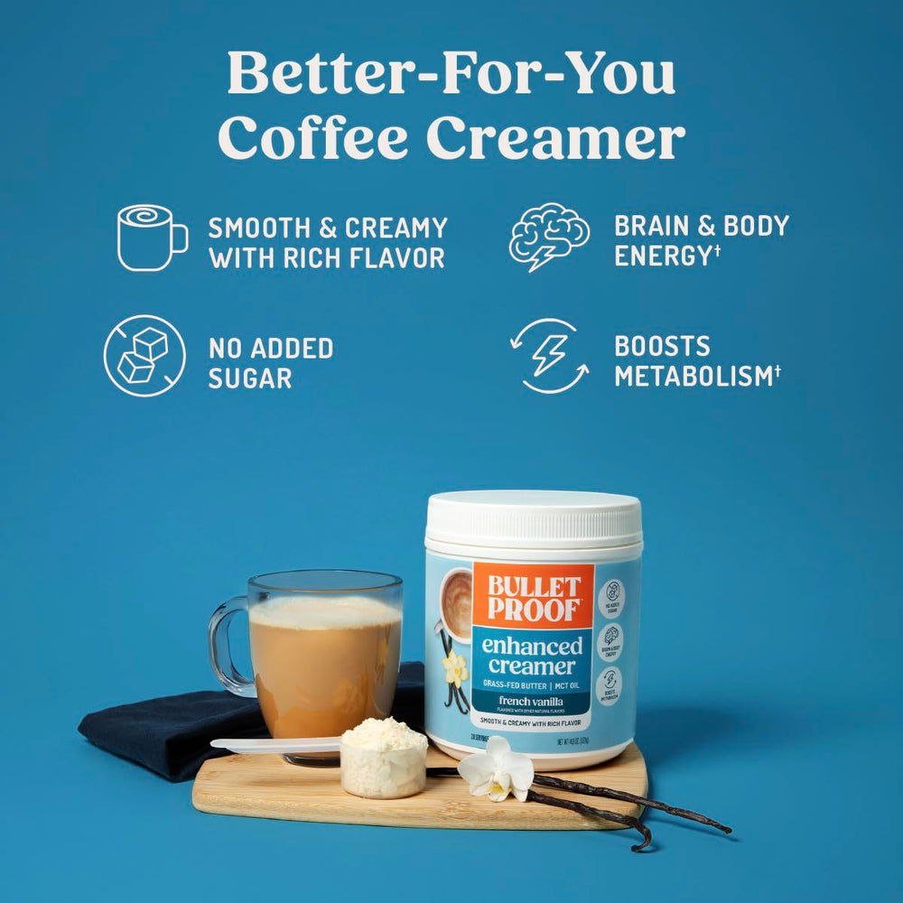 Bulletproof spoonful of creamer powder highlighting easy portioning