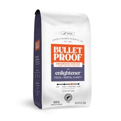 Bulletproof paquete frontal de Enlightener 10 oz mostrando marca y tueste