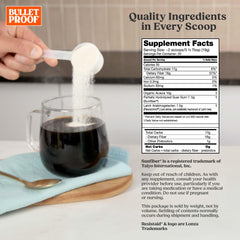 Bulletproof Innerfuel textura del polvo en cuchara, beneficio disolución y mezcla fácil