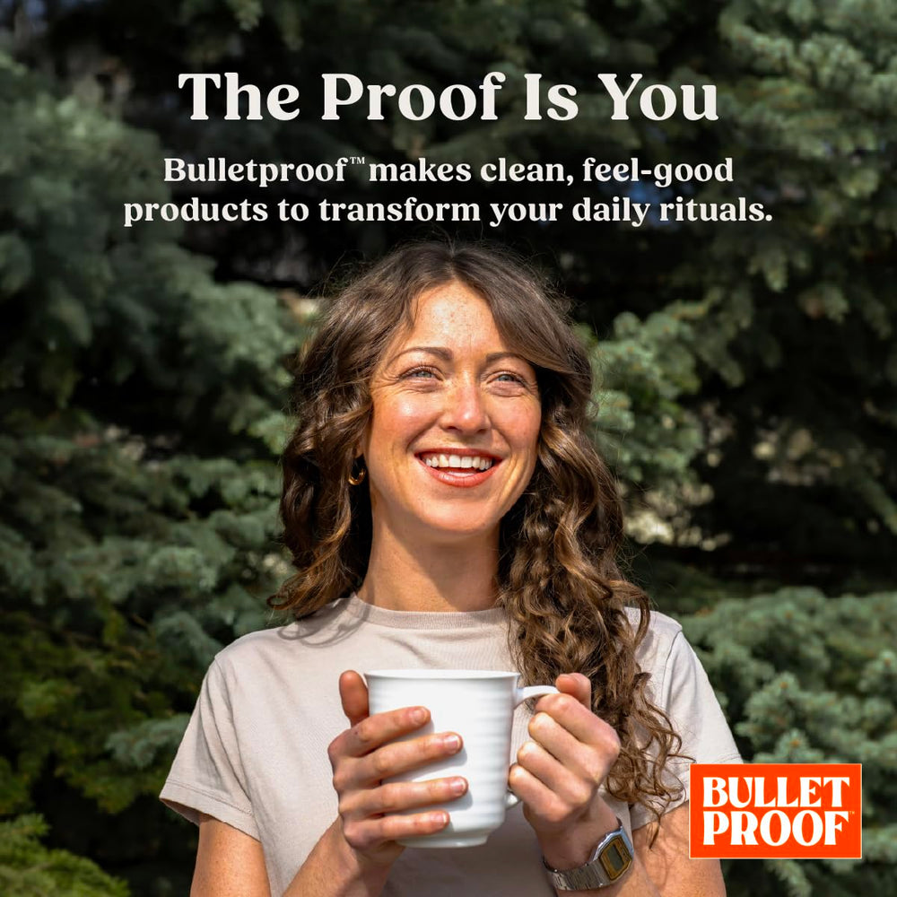 Bulletproof oil texture on spoon demonstrating clear consistency and easy dosing