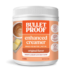 Bulletproof front packaging showing container and product name for easy identification and trust