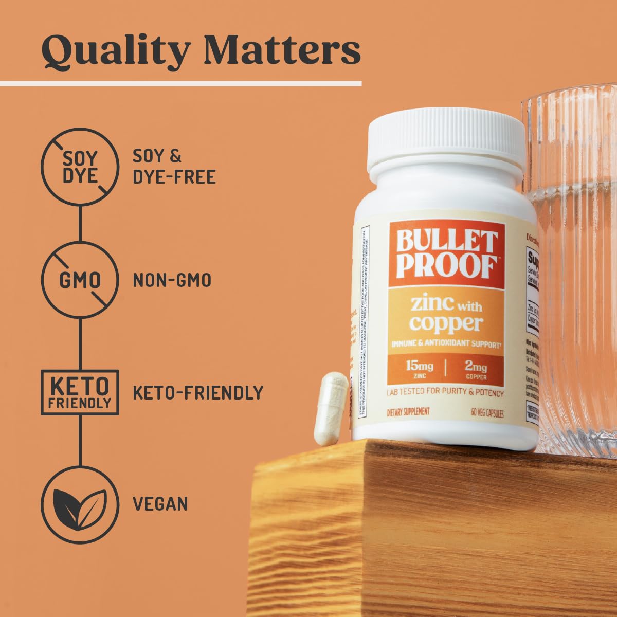 Bulletproof etiqueta nutricional legible mostrando ingredientes clave