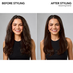 Bumble and bumble crema con textura cremosa extendida para ver consistencia y brillo