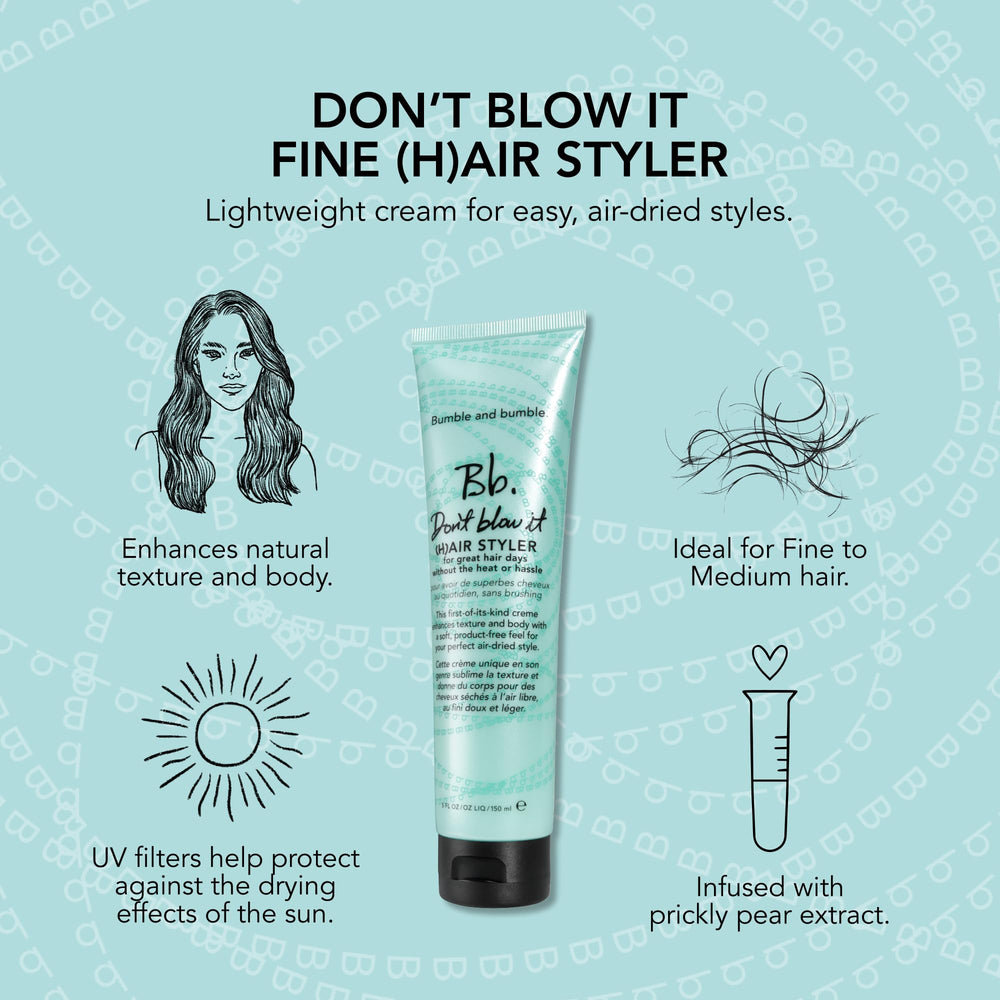 Bumble and bumble etiqueta con ingredientes y filtros UV protectores