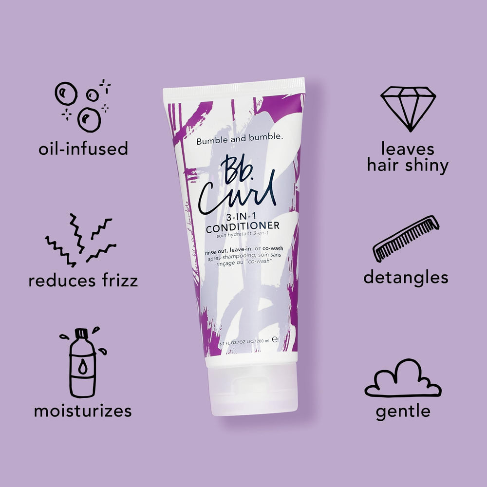 Bumble and bumble leave-in styled curls demonstrating reduced frizz and definition