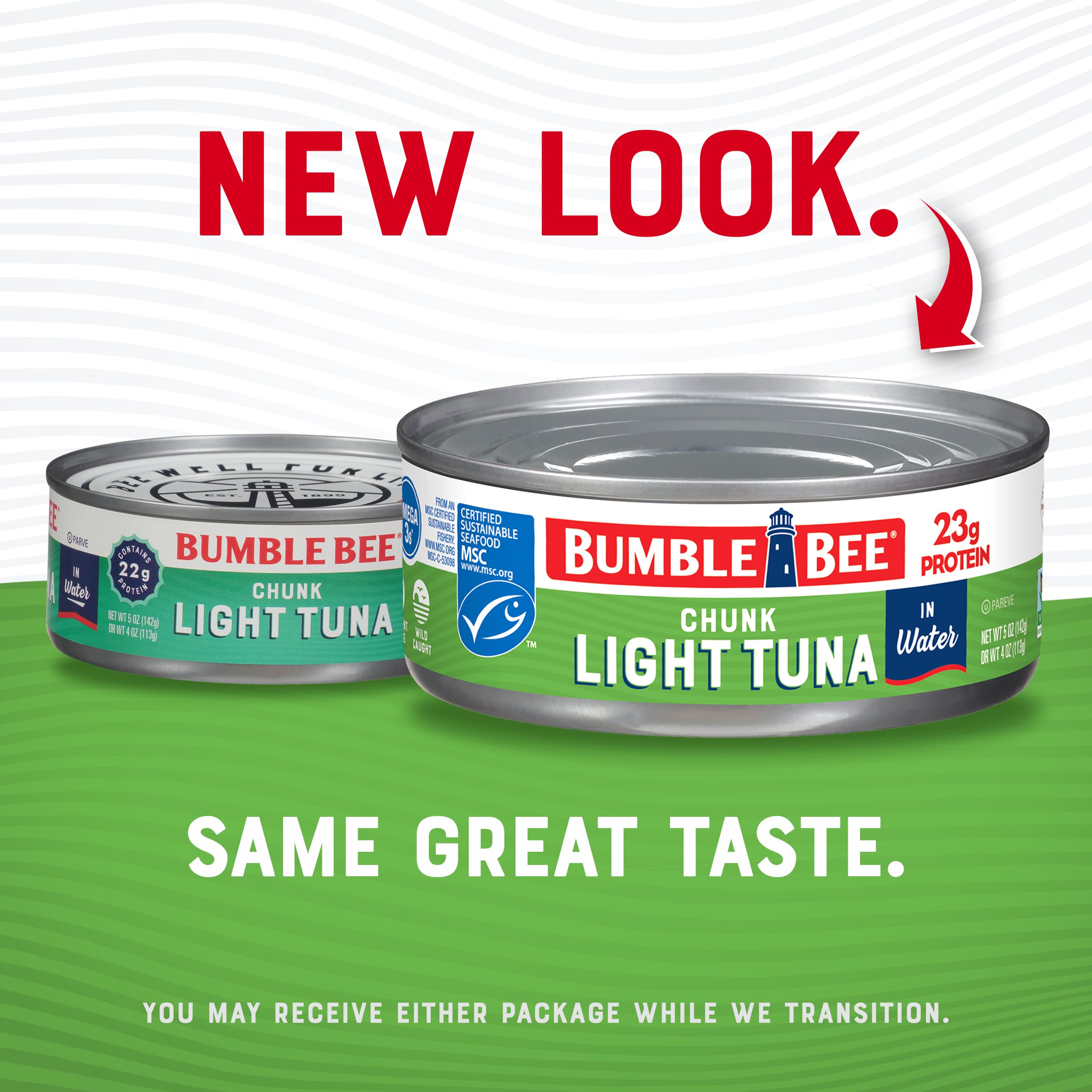 Bumble Bee stack of 24 cans illustrating bulk pack convenience