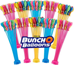 Bunch O Balloons frontal del paquete mostrando 10 ramilletes coloridos y ahorro de tiempo