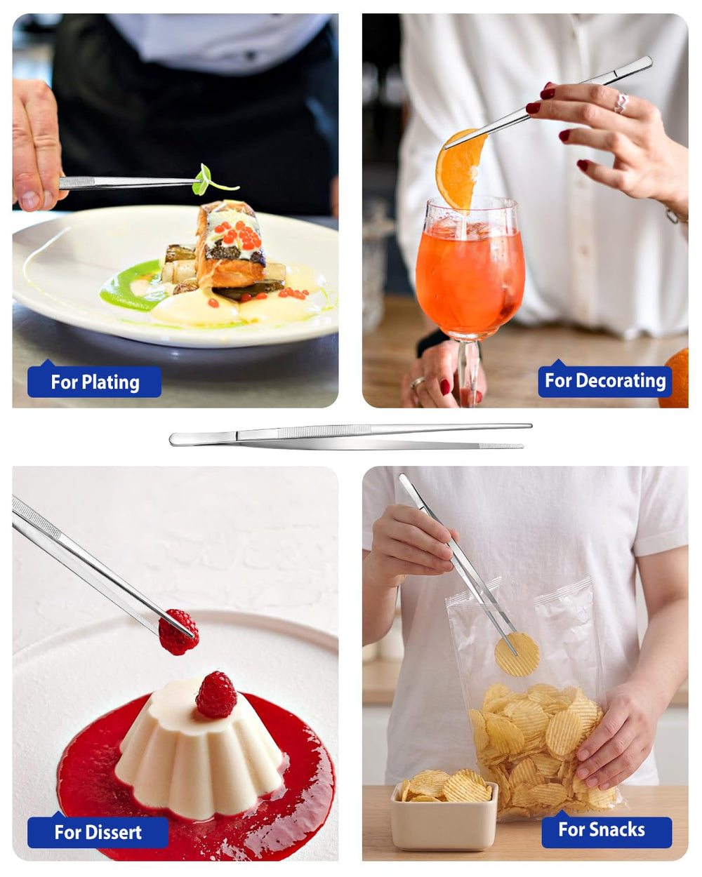 BUNDLEPRO pinzas emplatando mariscos con control y presentación profesional