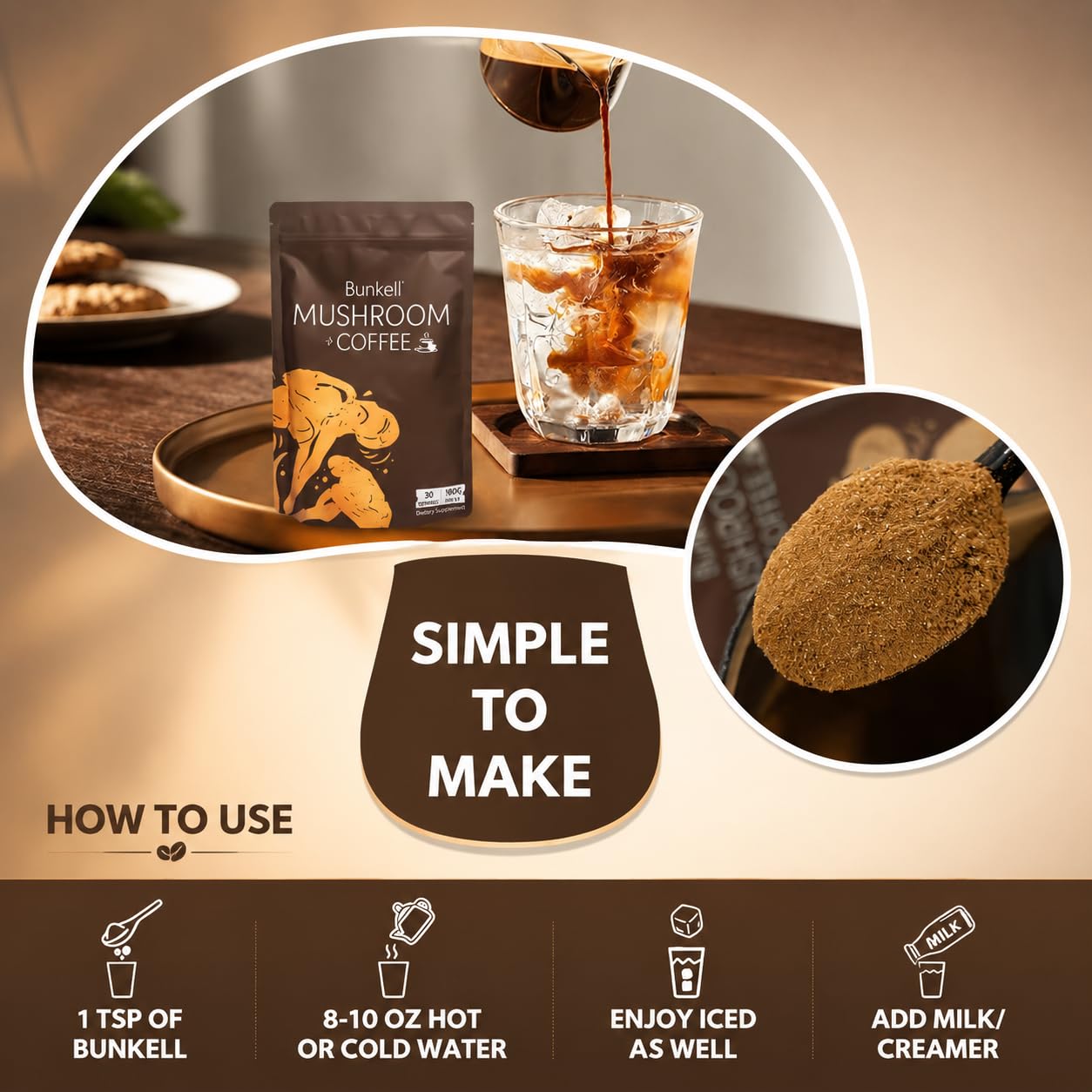 Bunkell latte cremoso con espuma y sensación más suave