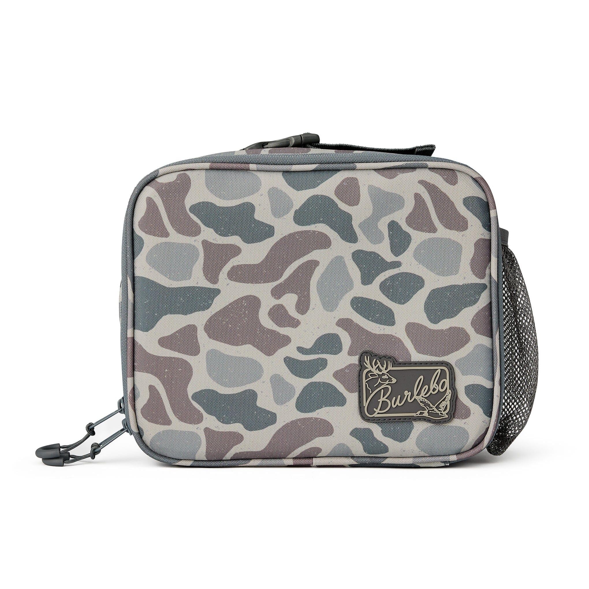 Burlebo vista frontal mostrando cierre y tamaño práctico