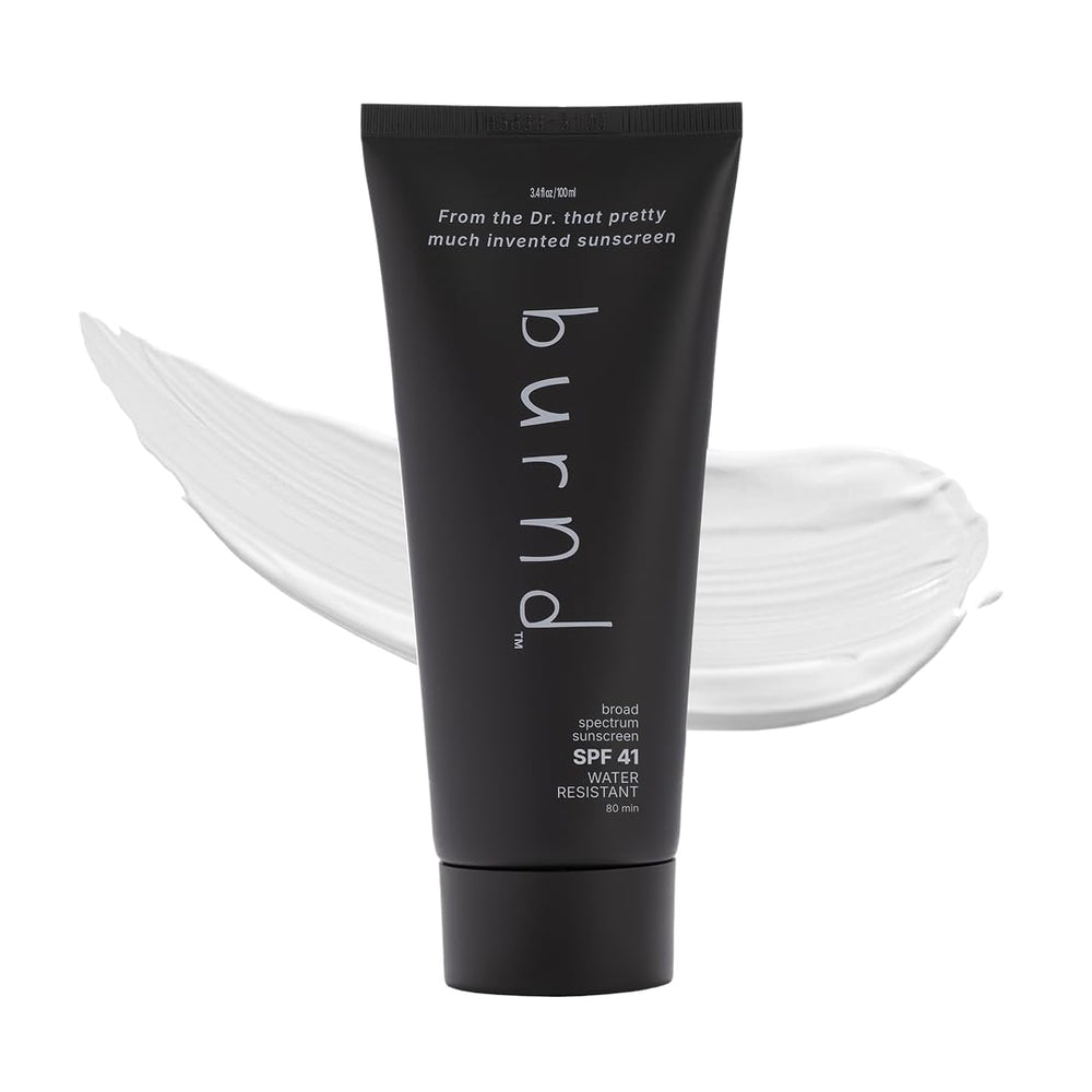 burnd envase frontal mostrando etiqueta y protección SPF 41 para elección clara