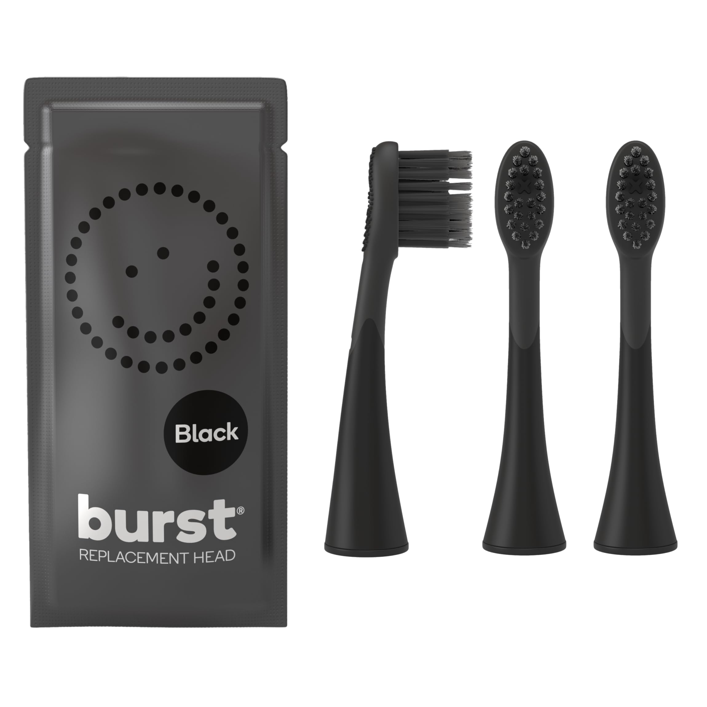 BURST vista frontal del paquete de tres cabezales, repuestos listos para usar