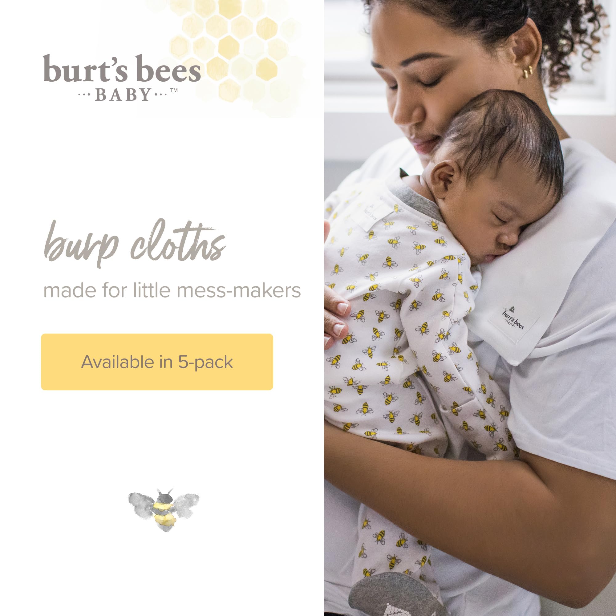 Burt's Bees Baby primer plano del tejido 1x1 rib que aporta elasticidad y suavidad