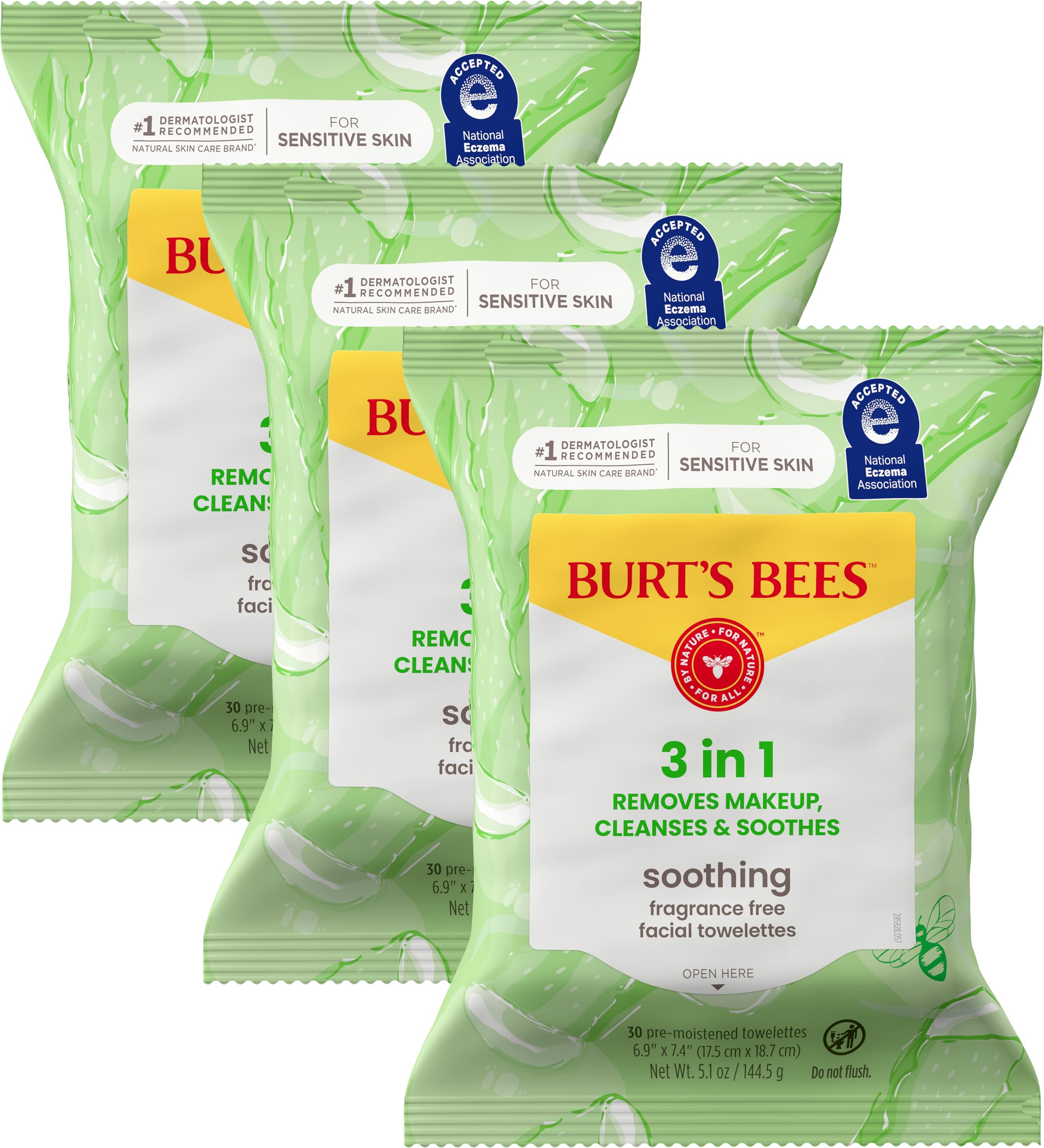Burt's Bees frontal del paquete mostrando diseño y cantidad 30