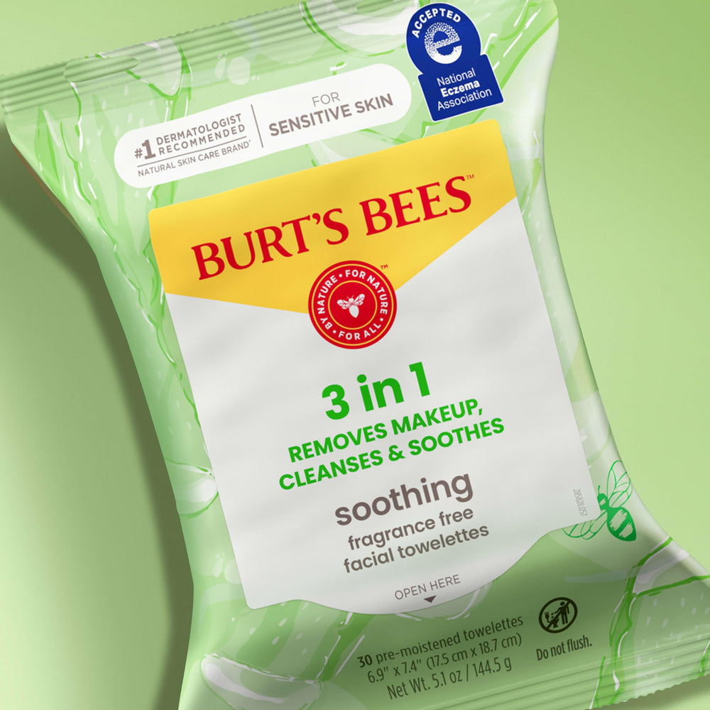 Burt's Bees etiqueta con ingredientes naturales y certificados