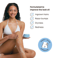 Bushbalm aplicación en ducha para piel preparada antes de depilar