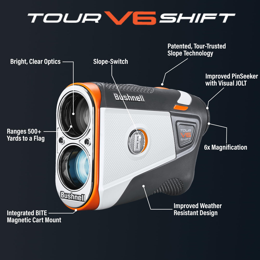 Bushnell Tour V6 Shift óptica clara 6x para enfoque nítido en cada tiro