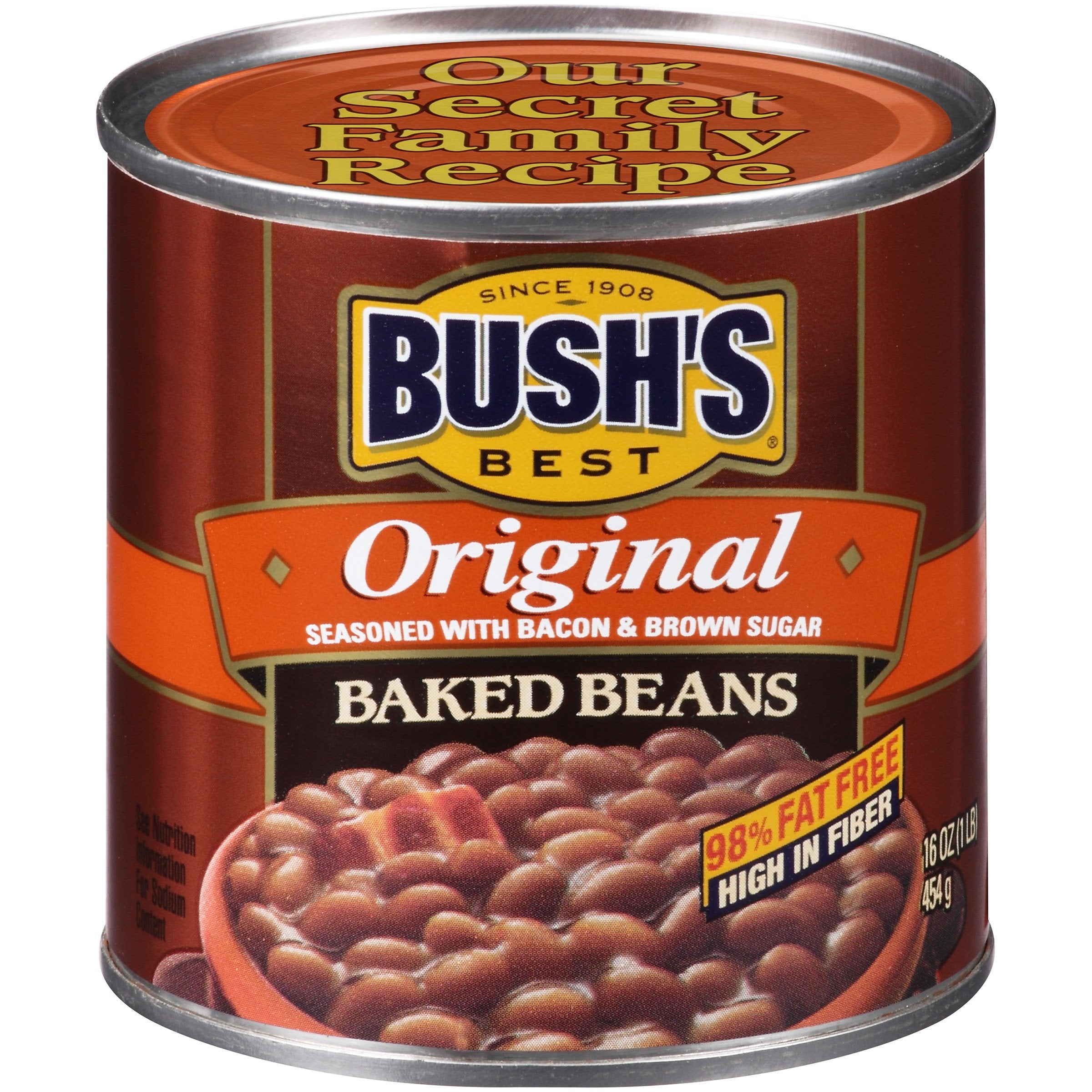 BUSH'S Best porción en taza demostrando tamaño de ración y valor nutricional