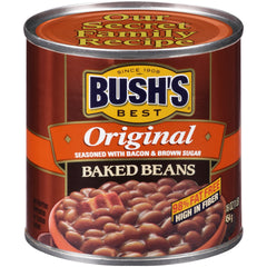 BUSH'S Best porción en taza demostrando tamaño de ración y valor nutricional