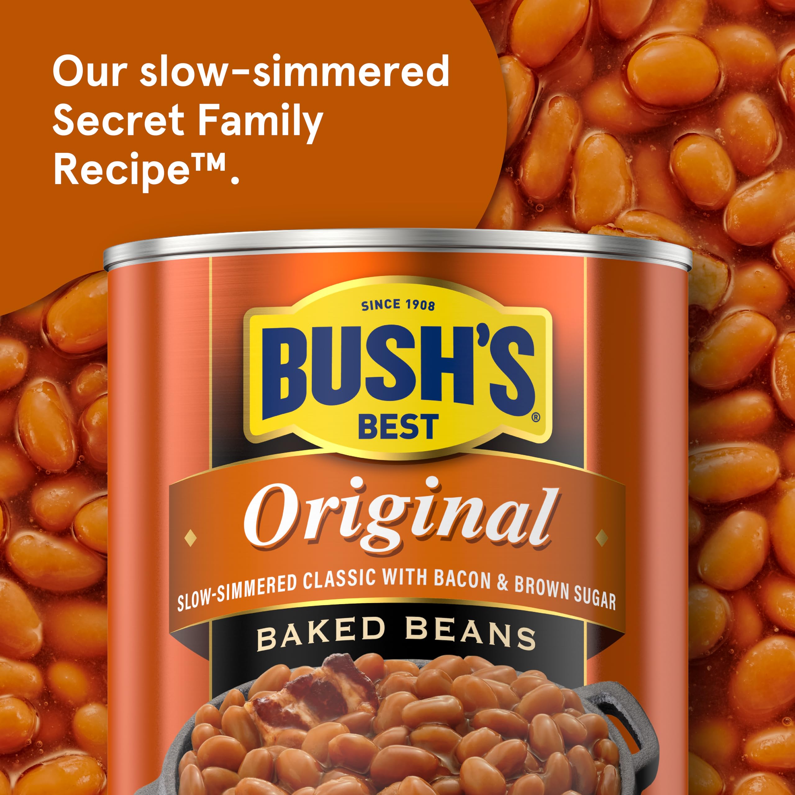 BUSH'S Best textura cremosa de frijoles mostrando salsa y consistencia