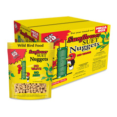 C&S paquete frontal de Sunflower Suet Nuggets mostrando peso y uso práctico