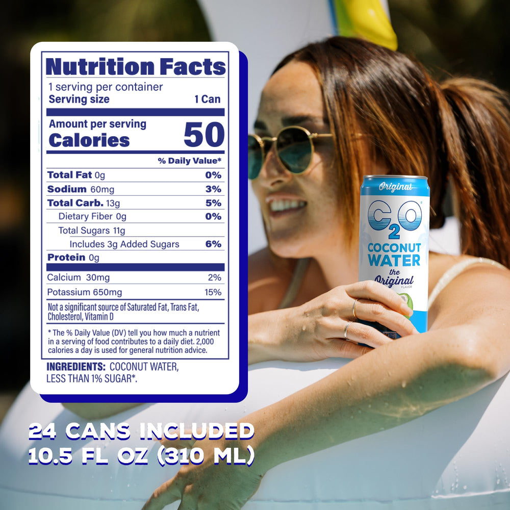 C2O can in hand demonstrating portable single-serve hydration