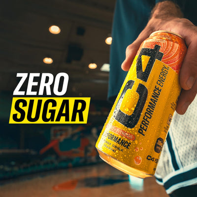 C4 can in hand for size comparison indicating portable on-the-go boost