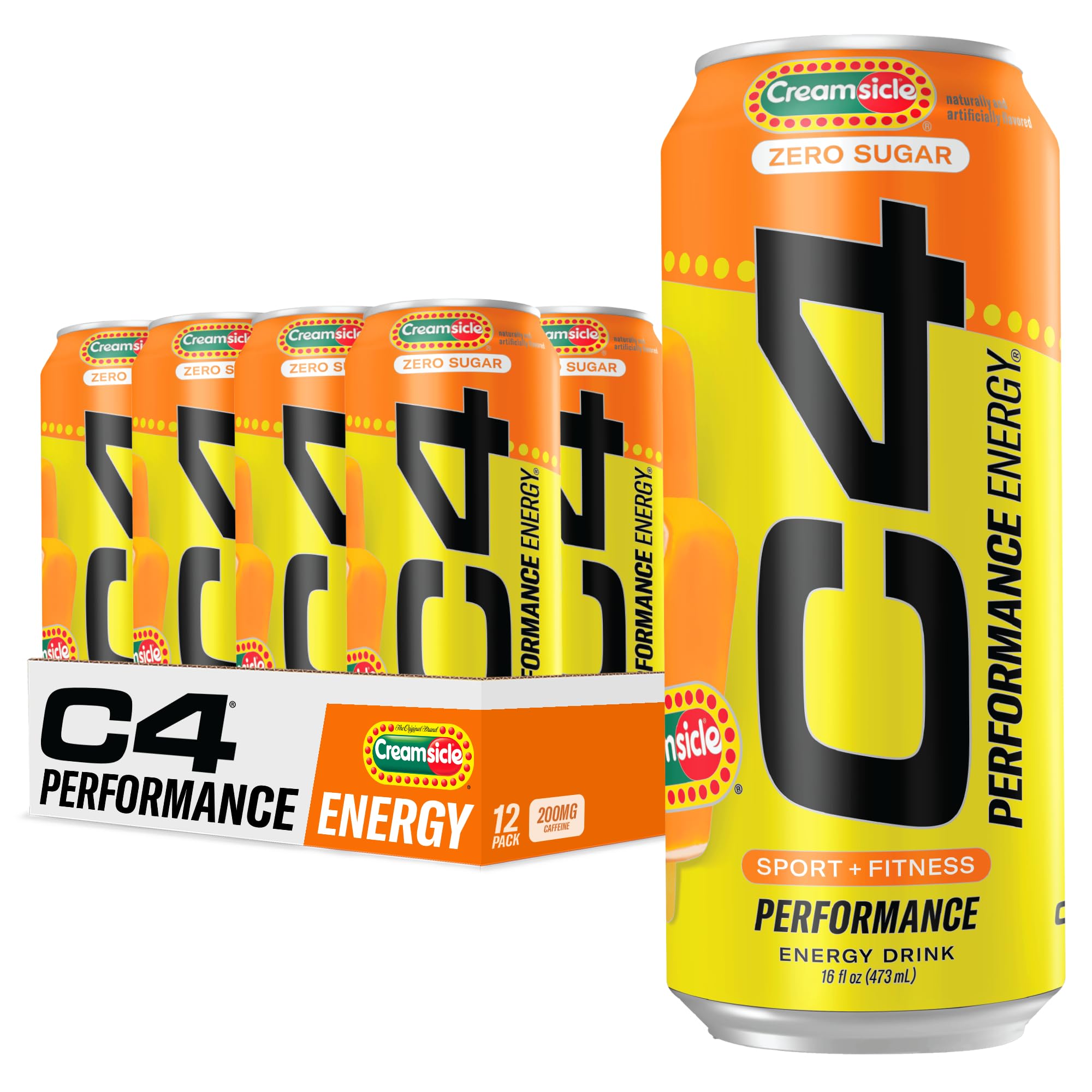 C4 frente lata pack 12 mostrando diseño y energía para entrenamientos