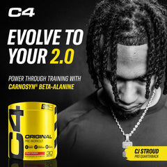 C4 mixed drink in glass showing vivid color and easy pre-workout preparation benefit