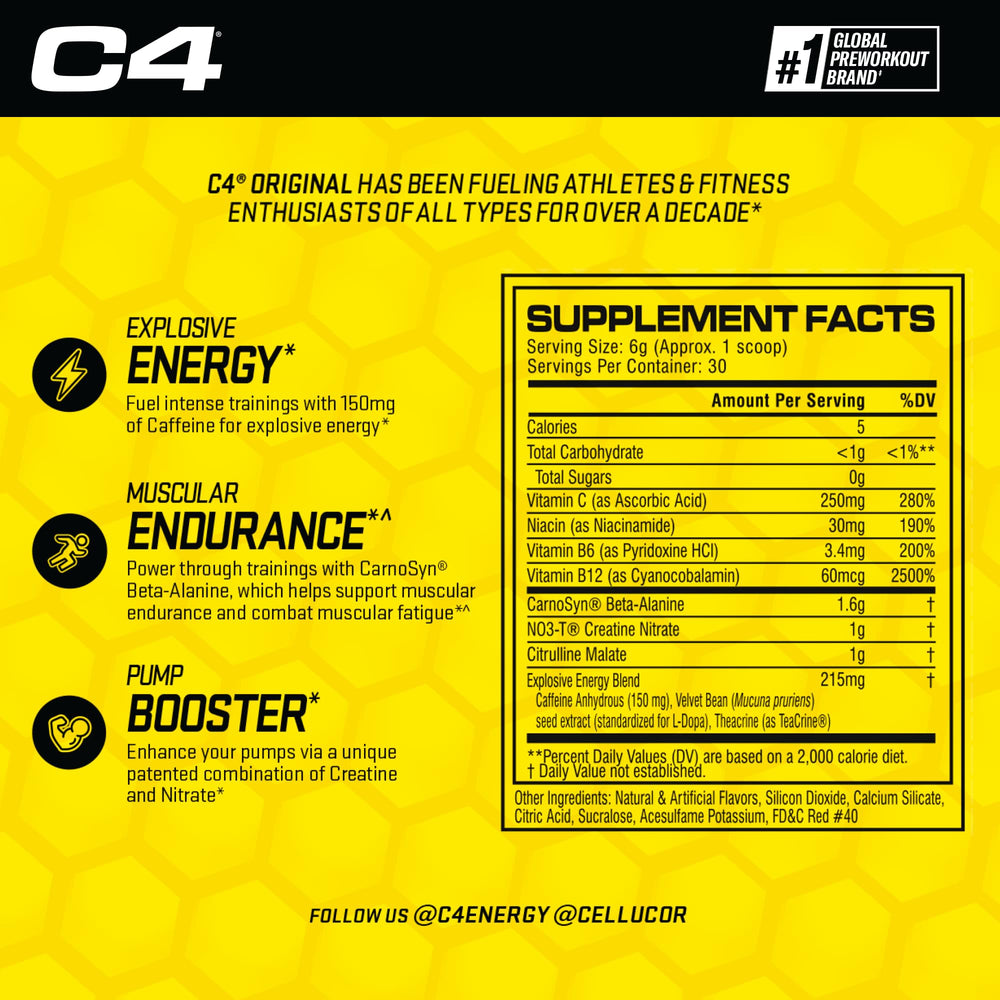 C4 measured scoop demonstrating portion control and convenient dosing benefit
