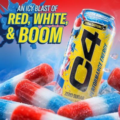C4 can beside workout gear showing brand energy boost for training