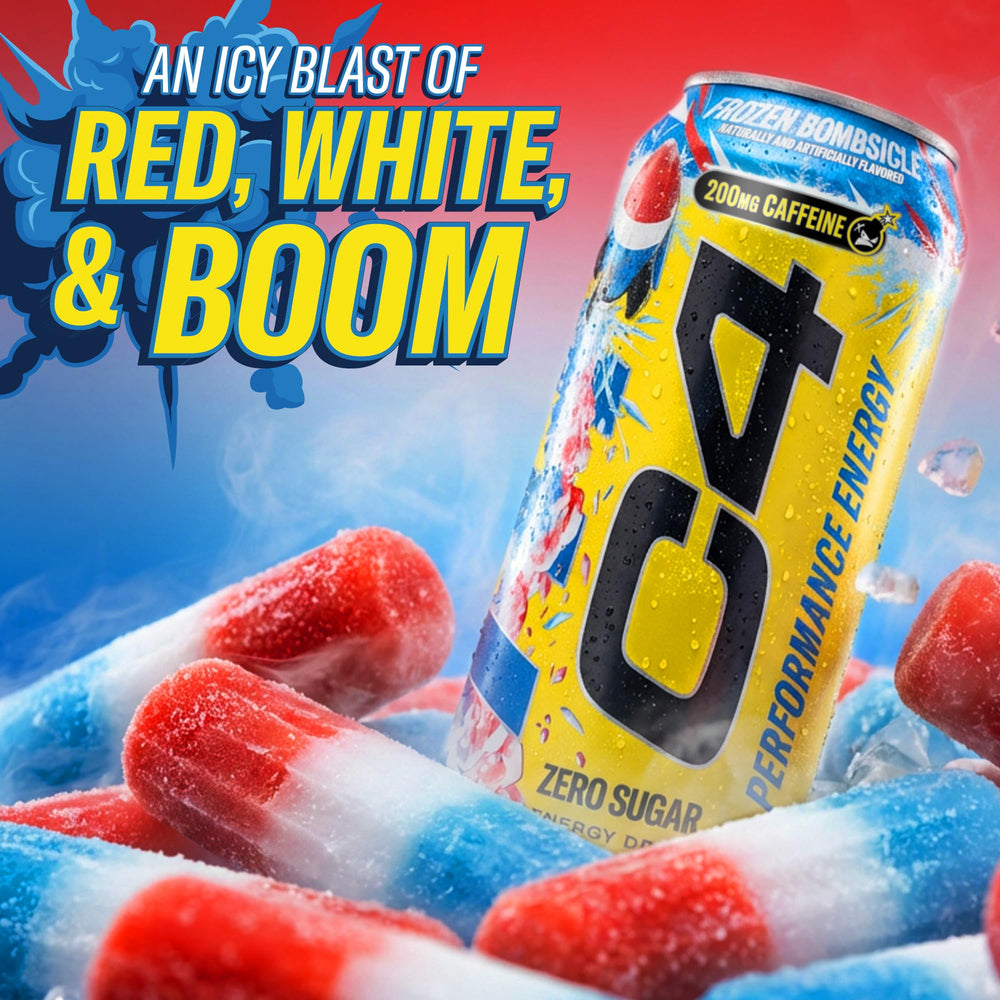 C4 can beside workout gear showing brand energy boost for training