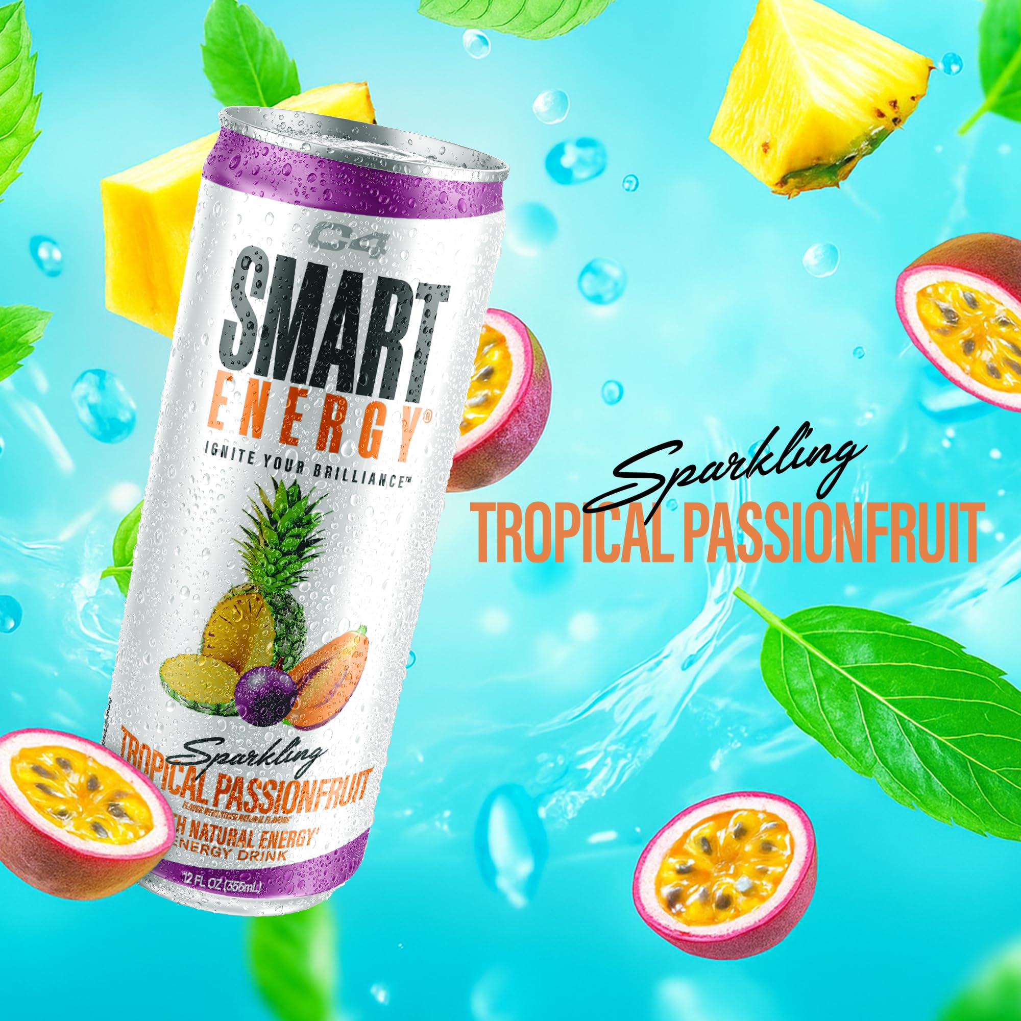 C4 Smart Energy etiqueta con ingredientes clave y beneficios visibles