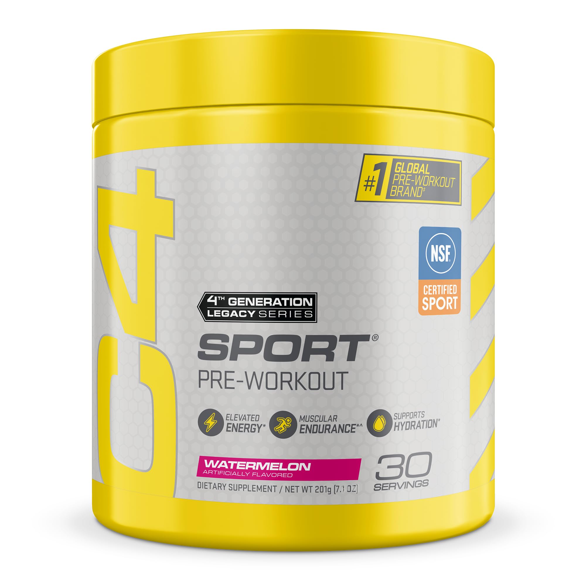 C4 front packaging showing watermelon flavor and NSF certification benefit