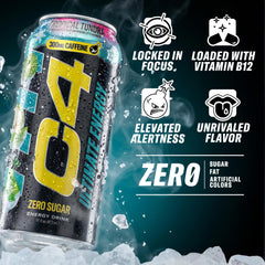 C4 vertido en vaso con espuma y aspecto refrescante listo para beber
