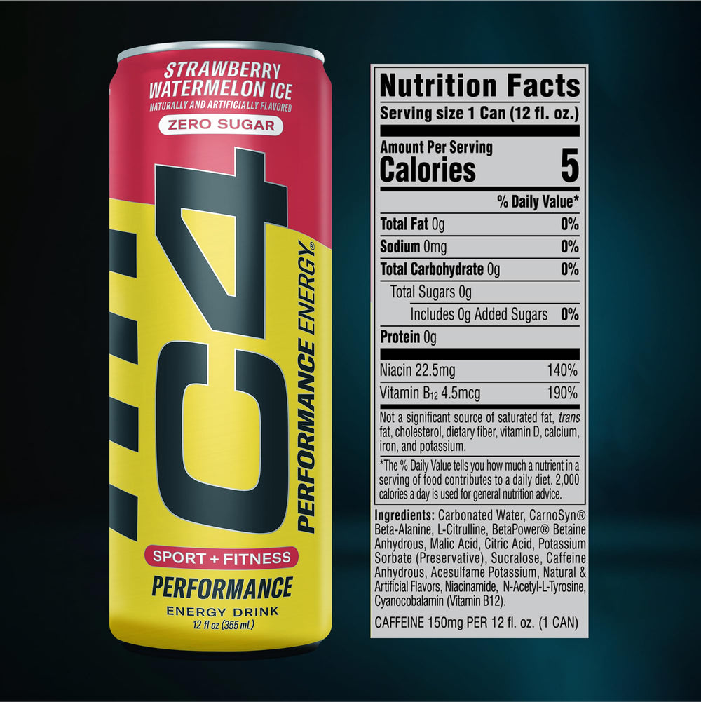 C4 atleta sosteniendo lata antes de entrenar para impulso energético
