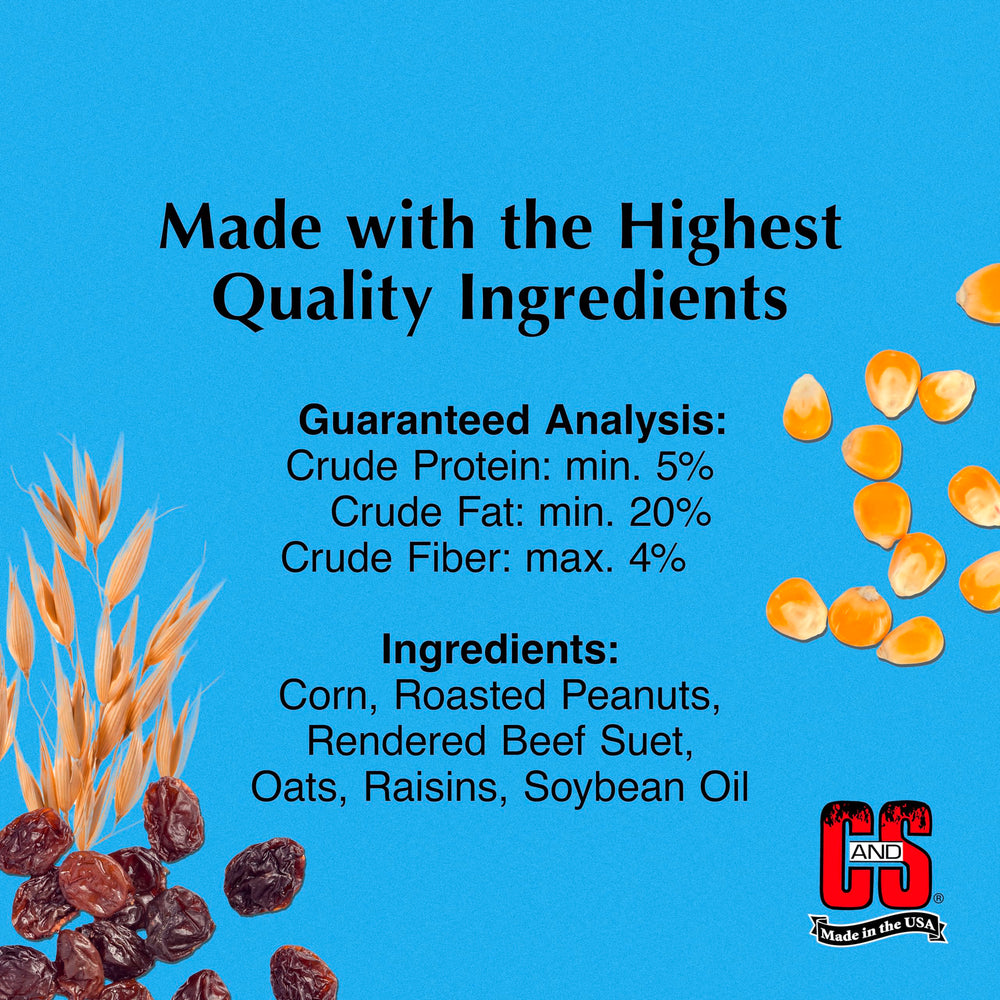 C&S nuggets colocadas en comedero de alambre, atraen carpinteros
