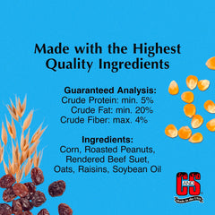C&S nuggets colocadas en comedero de alambre, atraen carpinteros