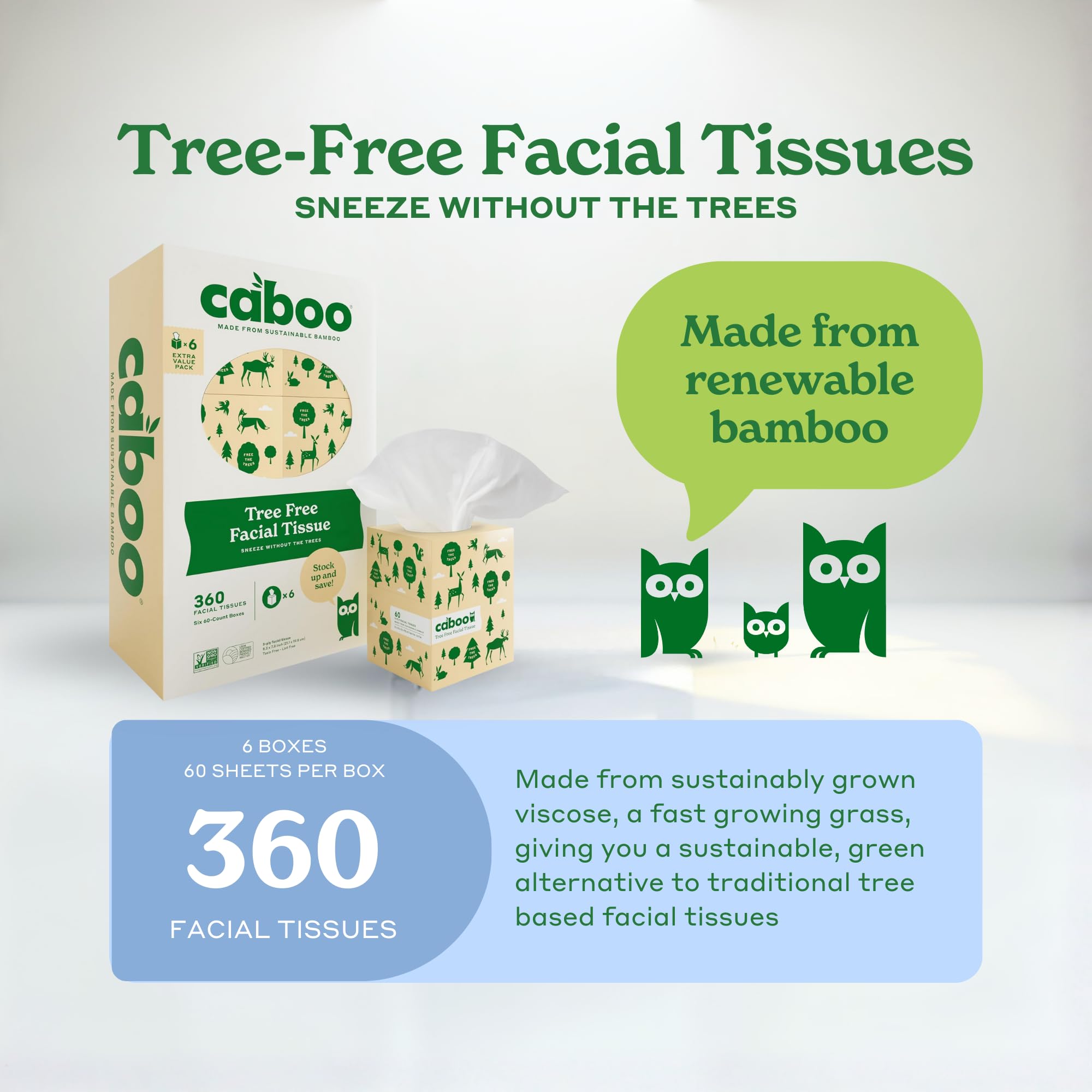 Caboo close-up of tissue texture highlighting softness and lint-free finish