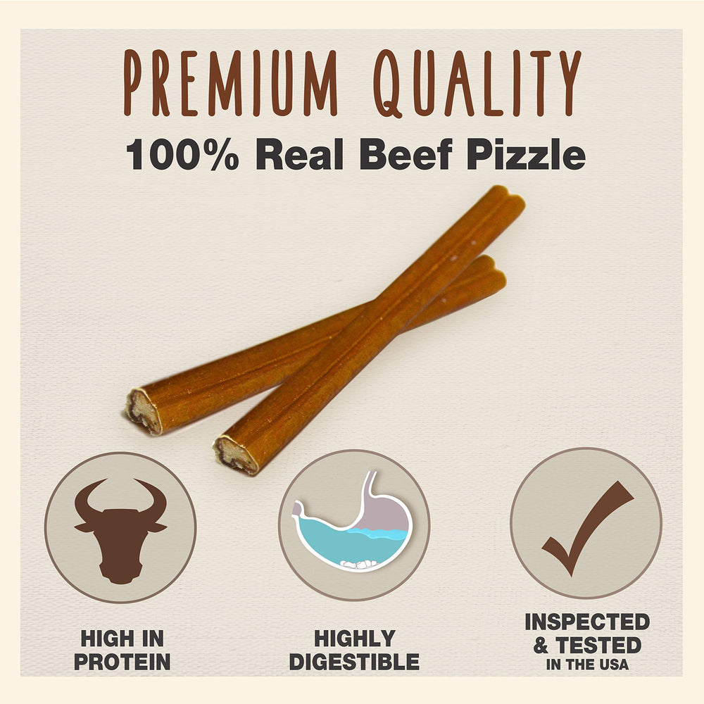 Cadet close-up of roasted bully stick texture for long-lasting chew appeal