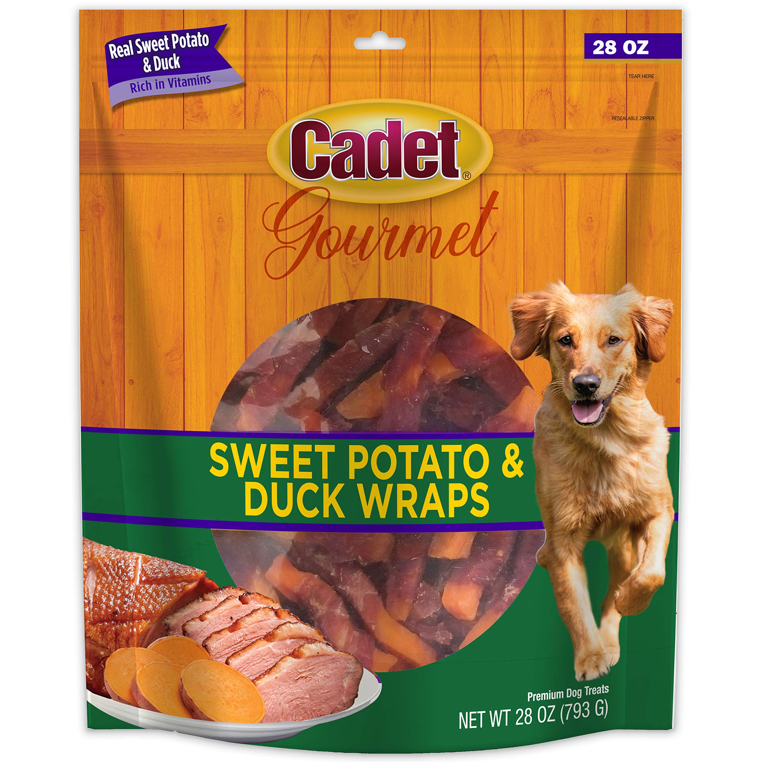 Cadet front packaging showing 28 oz bag and branding, highlights convenience