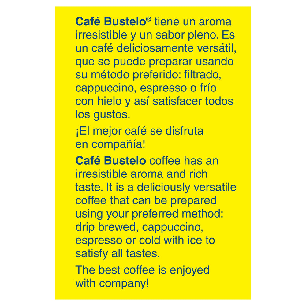 Close-up of Café Bustelo ground texture highlighting rich dark-roast consistency