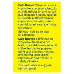 Close-up of Café Bustelo ground texture highlighting rich dark-roast consistency