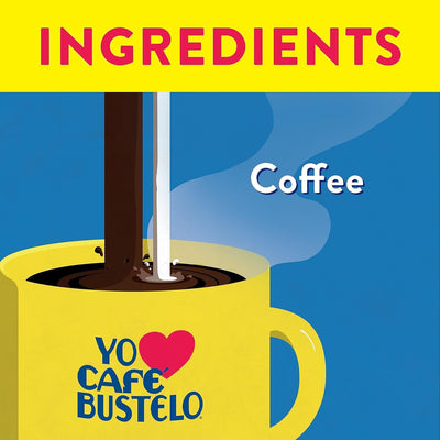 Hand holding a Café Bustelo brick to show size and easy portioning benefit