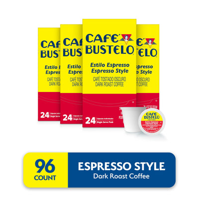 Café Bustelo close-up of a single pod showing seal and easy-use benefit