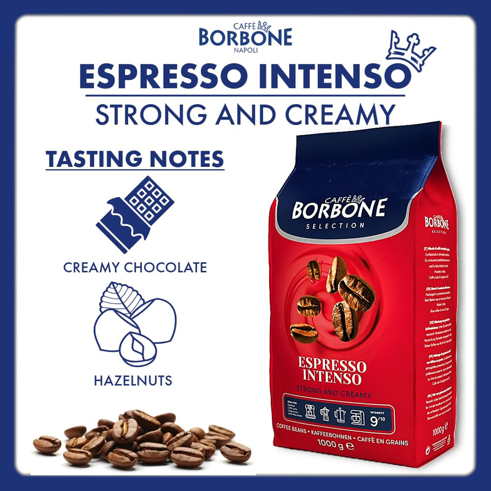 Caffè Borbone primer plano de textura de granos resalta calidad y aroma