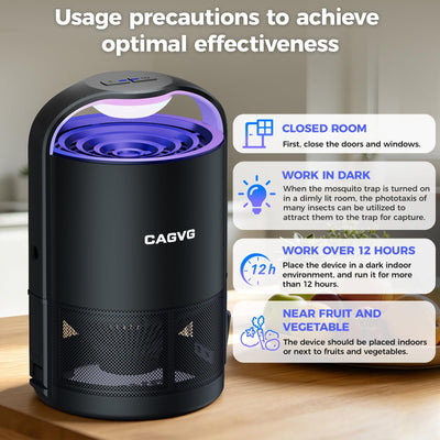 CAGVG trap on kitchen counter capturing fruit flies for pest-free food prep